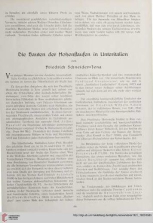 3/4: Die Bauten der Hohenstaufen in Unteritalien