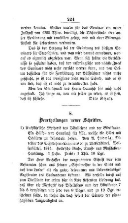 Beurtheilungen neuer Schriften