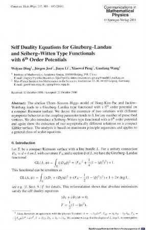 Self duality equations for Ginzburg-Landau and Seiberg-Witten type functionals with 6th order potentials