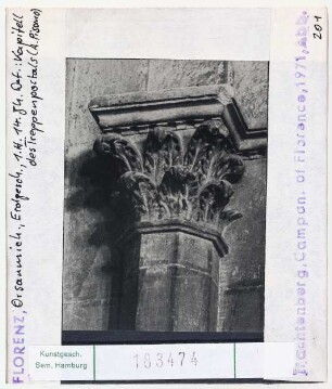 Florenz: Or San Michele, Erdgeschoss, Kapitell des Treppenportals