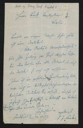Brief an Musikverlag Ed. Bote und G. Bock : 23.12.1857