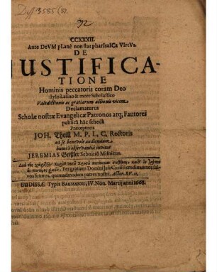 CCXXXII. De iustificatione hominis peccatoris ...