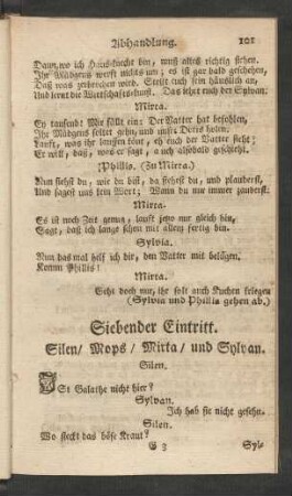 Siebender Eintritt.