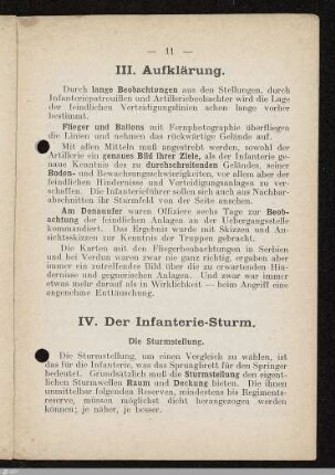 III. Aufklärung