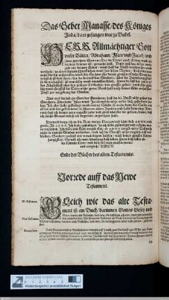 Das Gebet Manasse des Königes Juda da er gefangen war zu Babel