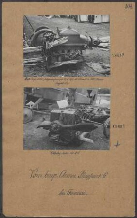 "Rolls Royce"-Motor, abgeschossen bei Récourt von Oberleutnant LORENZ, Jagdstaffel 33