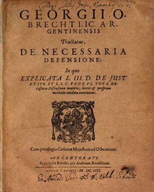 Tractatus de necessaria defensione