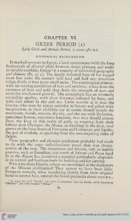 Chapter VI: Greek Period (1)