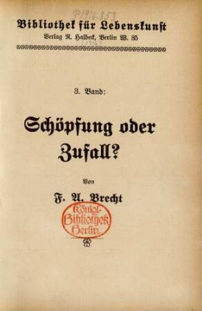 Schöpfung oder Zufall?