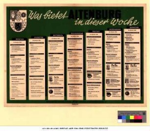 Originaltitel: Was bietet Altenburg in dieser Woche 23. Oktober bis 29. Oktober 1950