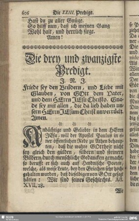 Die drey und zwanzigste Predigt