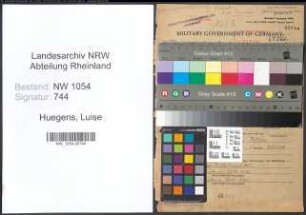 Entnazifizierung Luise Huegens , geb. 12.05.1890 ()