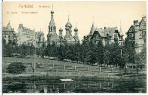 Karlsbad. Westend mit Russischer Kirche (1897) : Karlsbad. Westend mit Russisch-Orthodoxer Kirche Sankt Peter und Paul (1893-1897; Gustav Wiedermann)
