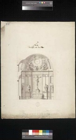 Aufrissvariante der Ostseite mit dem Altar