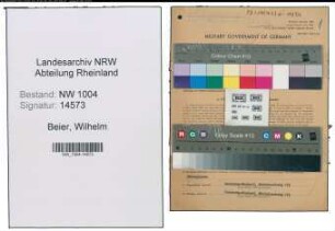 Entnazifizierung Wilhelm Beier , geb. 19.10.1899 (Kranfuehrer)