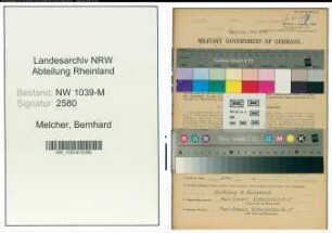 Entnazifizierung Bernhard Melcher , geb. 06.09.1892 (Kaufmann)