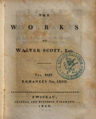 The Works of Walter Scott, Esq., 94. Tales of the crusaders ; Vol. 4, The talisman ; Vol. 1