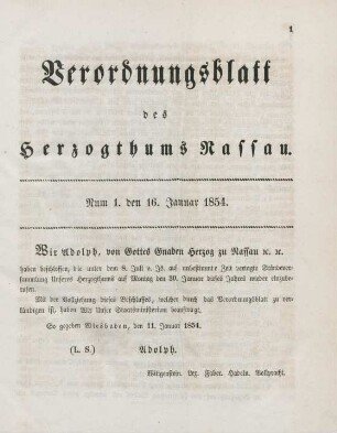 16. Januar-23. December 1854 = Num. 1-26