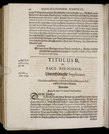 Titulus II. De Pace Religiosa.