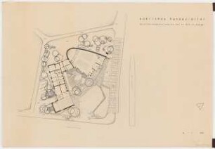 Hansaviertel Grünflächen St. Ansgar Kirche (Objekt 17). Interbau Berlin 1957: Grundriss mit Gartenplan 1:200