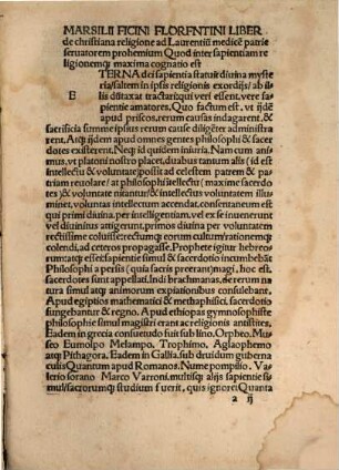 Marsilii Ficini Florentini. De religio[n]e christiana & fidei pietate opusculum