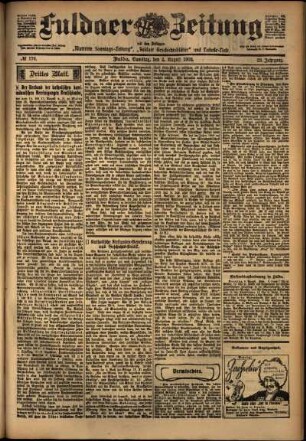 Dritte Ausgabe vom Samstag, den 02. August 1902.