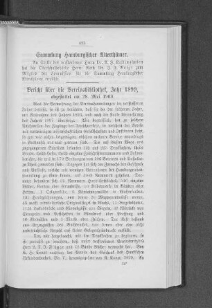 Sammlung Hamburgischer Alterthümer.