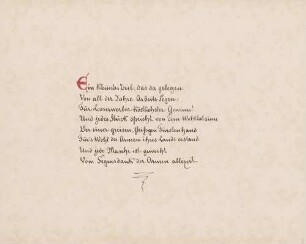 Gedicht zu der Handarbeiten-Ausstellung der Großherzogin Luise