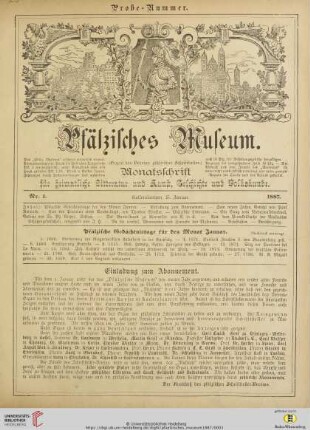 Nr.1 (15. Januar 1887)