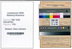 Entnazifizierung Heinz Gerhard Stotzem , geb. 03.05.1921 (Kaufmaennischer Angestellter)