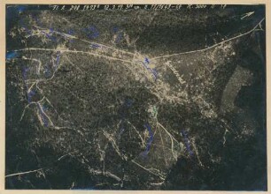 Foto der Stellungen am Gleisdreieck südöstlich von Oulches-la-Vallée-Foulon (Luftbild)