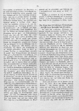 Die Feier des 100jährigen Todestages des Prinzen Heinrich von Preußen