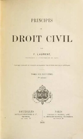 Principes de droit civil, 19