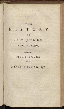 The History Of Tom Jones, A Foundling