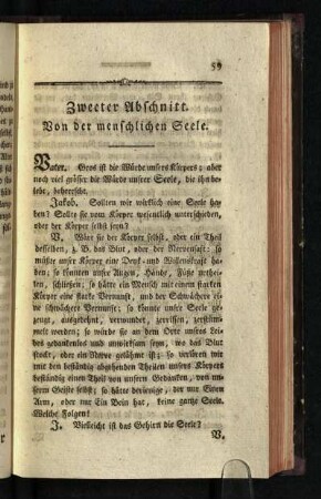 Zweeter Abschnitt: Von der menschlichen Seele