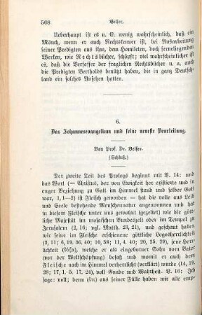 568-614 Das Johannesevangelium und seine neueste Beurteilung