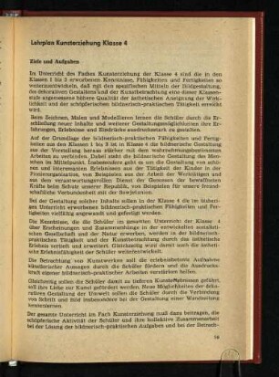 Lehrplan Kunsterziehung Klasse 4