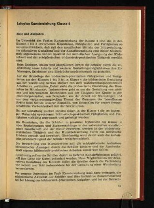 Lehrplan Kunsterziehung Klasse 4