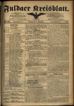 Ausgabe vom Freitag, den 09. November 1906.