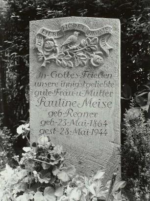 Grabstein für Pauline Meise : Dresden-Tolkewitz, Wehlener Straße, Johannisfriedhof, Grabstein für Pauline Meise