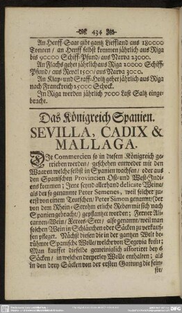 Das Königreich Spanien, Sevilla, Cadix & Mallaga