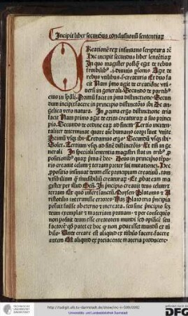 Incipit liber secundus conclusionum sententiarum.