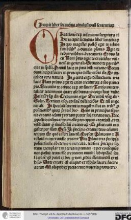 Incipit liber secundus conclusionum sententiarum.