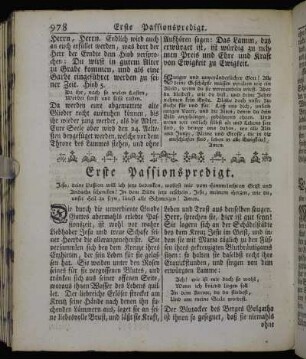 Erste Passionspredigt. - Zweyte Passionspredigt.