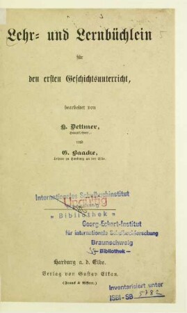 Lehr- und Lernbüchlein für den ersten Geschichtsunterricht