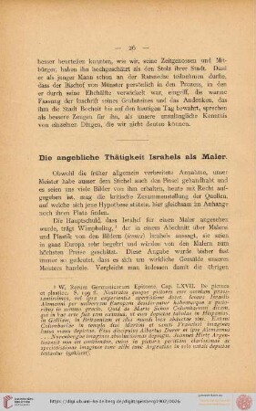 Die angebliche Thätigkeit Israhels als Maler