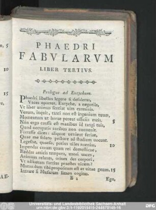 Phaedri Fabularum Liber Tertius.