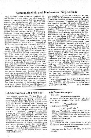 Kommunalpolitik und Blankeneser Bürgerverein