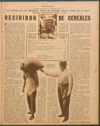 Gastos que tiene mensualmente un recibidor de cereales [Relación de costes]