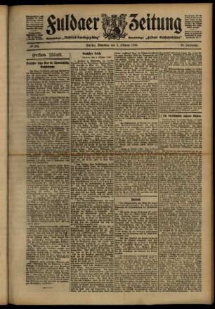 Erste Ausgabe vom Dienstag, den 09. Oktober 1906.